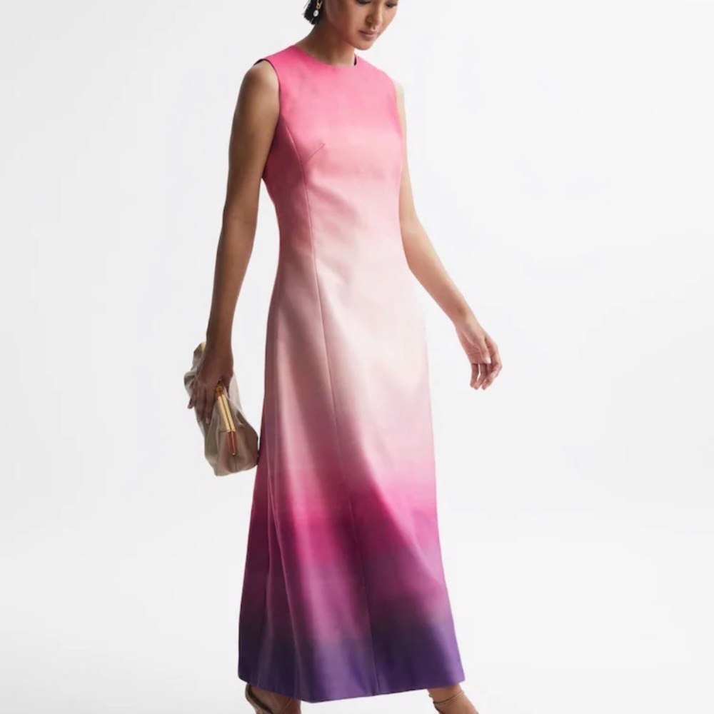 Leo Lin Sleeveless Ombre Maxi Dress in Pink to Purple